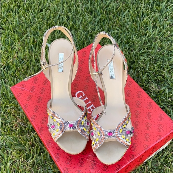 Guess Women's Strapped Platform High Heels - Picture 2 of 8